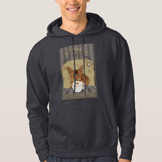 Abyssinian Chat Kaffee Capurrccino Vintage Poster Hoodie (Vorderseite)