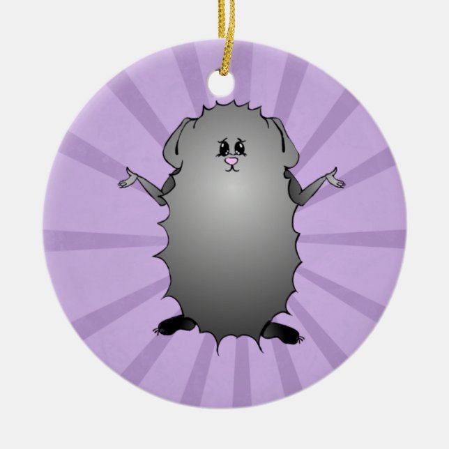 Abyssinian Guinea Pig Comic Keramikornament (Vorne)