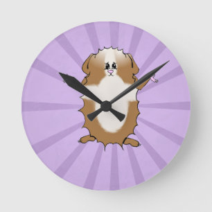 Abyssinian Guinea Pig Comic Runde Wanduhr