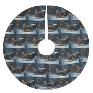 Abyssinian Snowy Sleigh Ride Weihnachtsdekor Polyester Weihnachtsbaumdecke