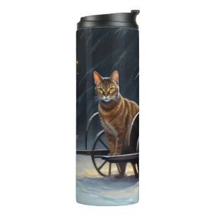 Abyssinian Snowy Sleigh Ride Weihnachtsdekor Thermosbecher