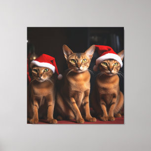 Abyssinier am Kamin Weihnachten Leinwanddruck