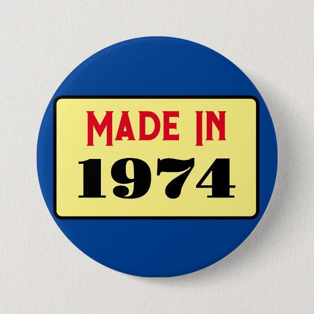 Abzeichen 1974 im Retro-Stil Button (Vorderseite)