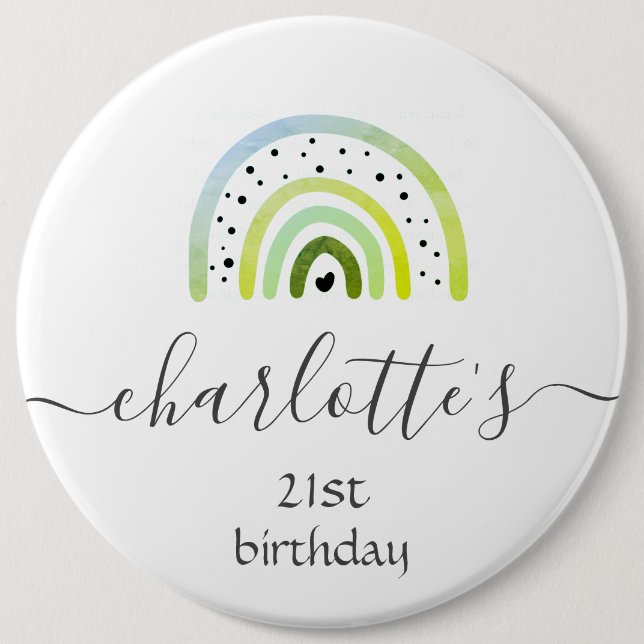 Abzeichen anpassen - Regenbogengrün Button (Vorderseite)