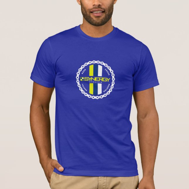 Abzeichen auf blauem Medium T-Shirt (Vorderseite)