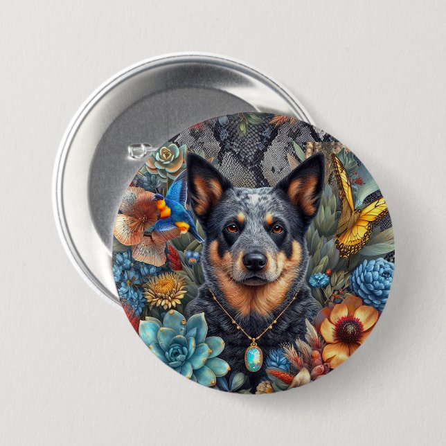 Abzeichen Australian Cattle Dog Art Button (Vorne & Hinten)