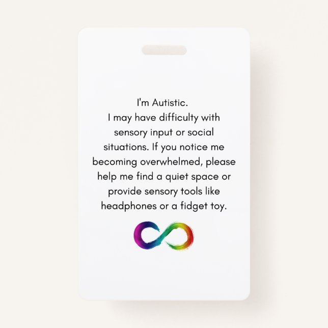 Abzeichen Autistische Unterkunft Ausweis (Vorderseite)