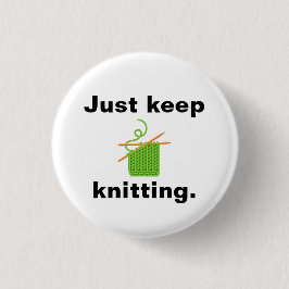 Abzeichen "behalt stricken" button