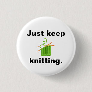 Abzeichen "behalt stricken" button