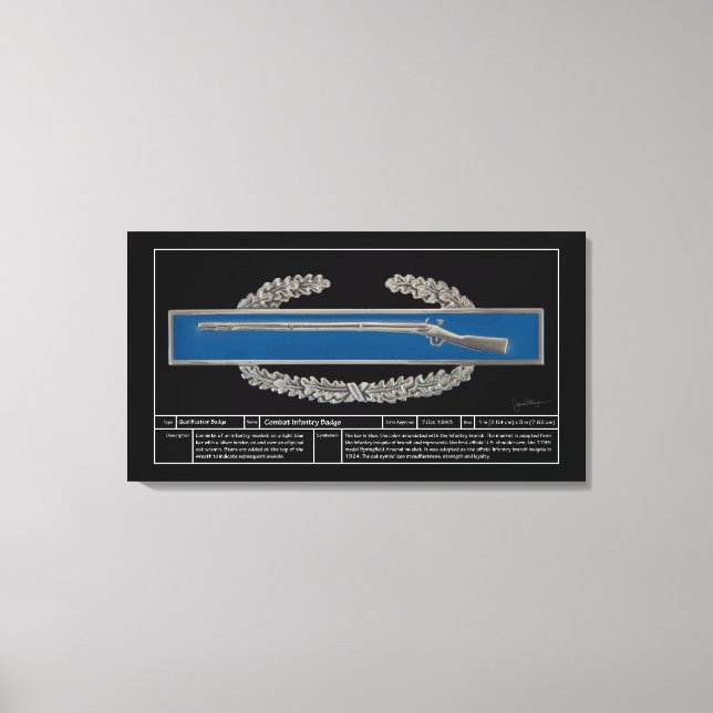 Abzeichen bekämpfen Infanterie Leinwanddruck (Vorderseite)