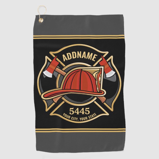 Abzeichen der Abteilung Feuerwehr ADD Golfhandtuch (Vorderseite)