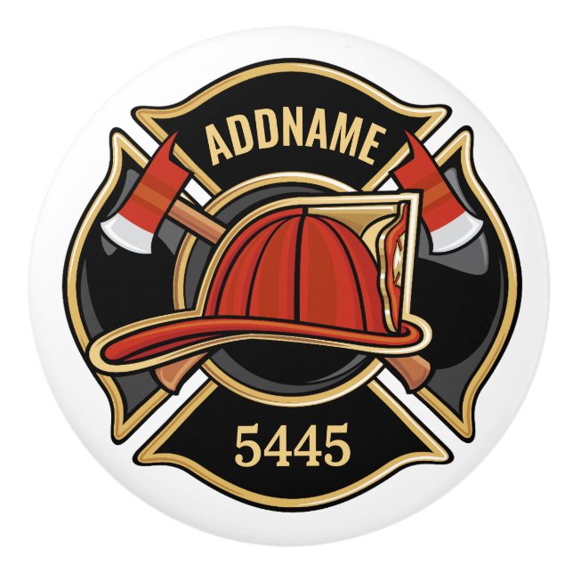 Abzeichen der Abteilung Feuerwehr ADD Keramikknauf (Vorderseite)