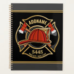 Abzeichen der Abteilung Feuerwehr ADD Planer<br><div class="desc">Firefighter NAME Fireman Feuer-Abteilung - Emblem mit Red Helmet und Ax. Passen Sie Ihre Name, Station/Dept-Nummer und Position an.</div>