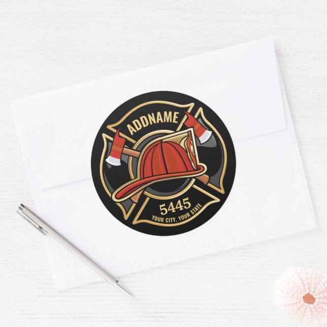 Abzeichen der Abteilung Feuerwehr ADD Runder Aufkleber (Umschlag)