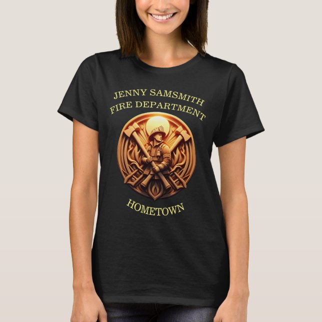 Abzeichen der Feuerwehr als Symbol für Tapferkeit T-Shirt (Vorderseite)