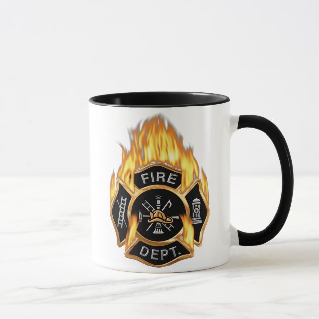Abzeichen der Feuerwehr Flaming Gold Tasse (Rechts)