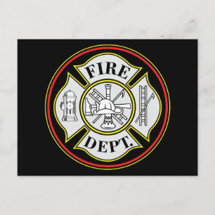 Abzeichen der Feuerwehr Postkarte