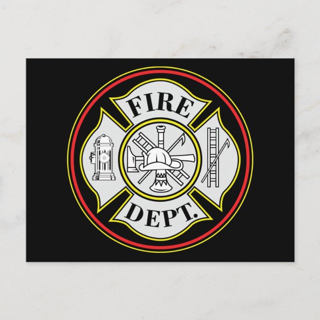 Abzeichen der Feuerwehr Postkarte (Vorderseite)