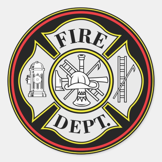 Abzeichen der Feuerwehr Runder Aufkleber (Vorderseite)