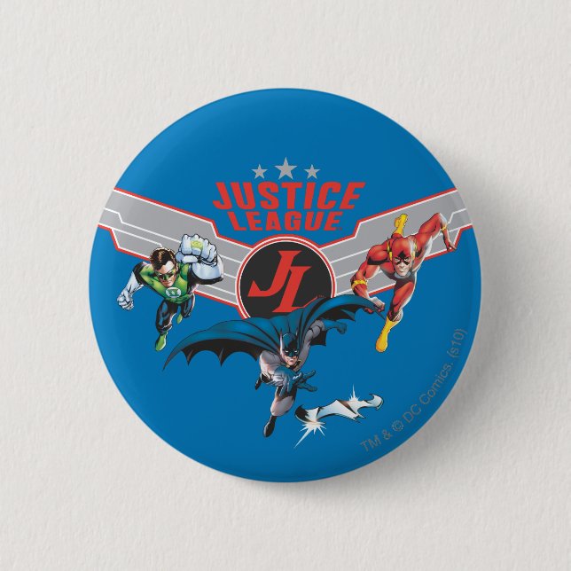 Abzeichen der Gerechtigkeitsliga Flying Air und He Button (Vorderseite)