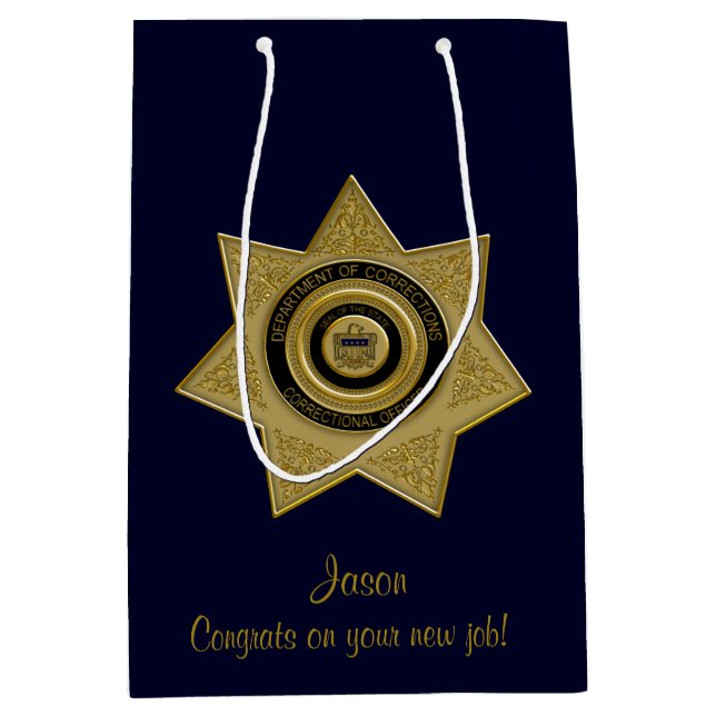 Abzeichen der Strafvollzugsbeamten, Gold-Blue-Med- Mittlere Geschenktüte (Vorderseite)