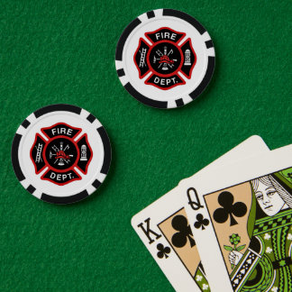 Abzeichen des Feuerwehrmanns Red Pokerchips