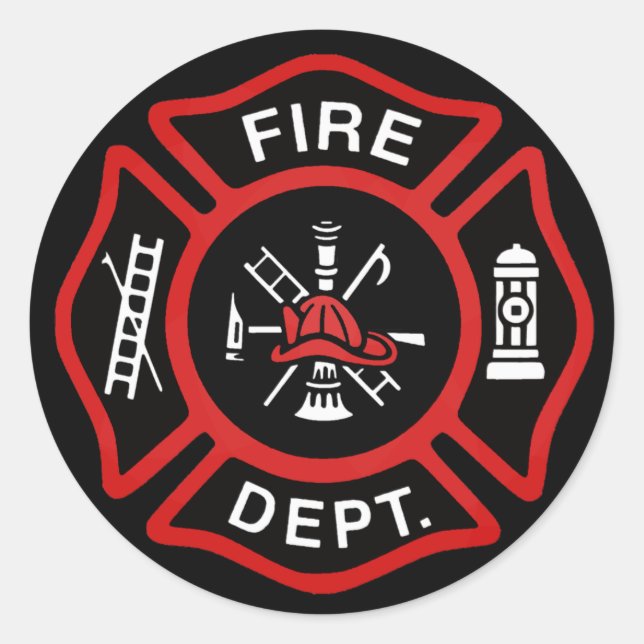 Abzeichen des Feuerwehrmanns Runder Aufkleber (Vorderseite)