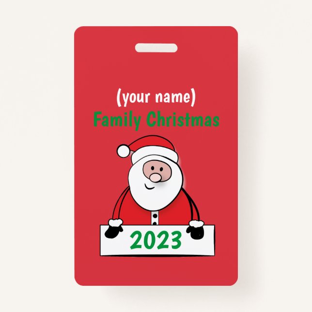 Abzeichen - Eigene Weihnachtsfamilie (Name hinzufü Ausweis (Vorderseite)