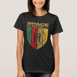 Abzeichen-Embleme-Rakete mit cooler Leertaste T-Shirt