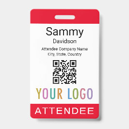 Abzeichen-Event-QR-Logo der Red Attendededee Ausweis