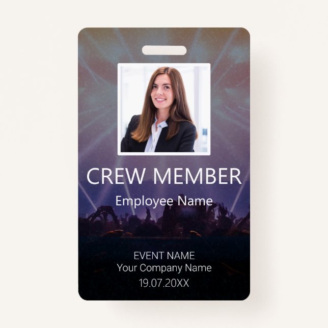 Abzeichen für benutzerdefinierte Crew-Member QR-Co Ausweis (Vorderseite)