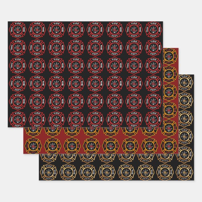 Abzeichen für Brandbekämpfer Geschenkpapier Set (Set)