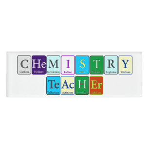 Abzeichen für Chemielehrer Namenschild