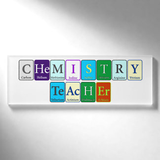 Abzeichen für Chemielehrer Namenschild