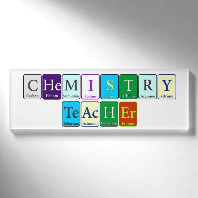 Abzeichen für Chemielehrer Namenschild (Vorderseite)