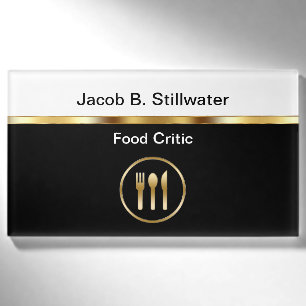Abzeichen für das Label "Classy Food Critic Name" Namenschild