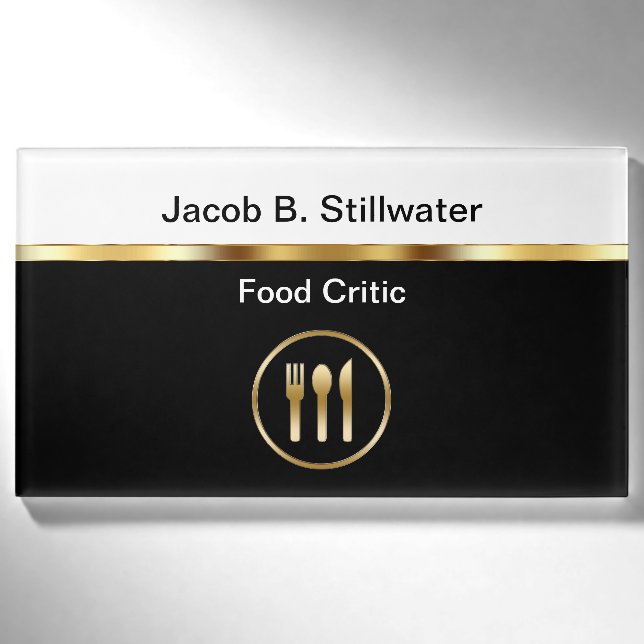 Abzeichen für das Label "Classy Food Critic Name" Namenschild (Vorderseite)