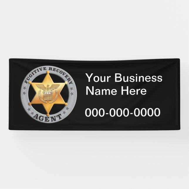 ABZEICHEN für den AGENT von FUGITIVE ERHOLUNGEN Banner (Horizontal)