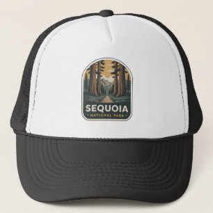 Abzeichen für den Waldweg im Sequoia-Nationalpark Truckerkappe