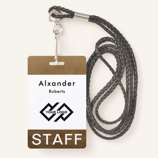 Abzeichen für die benutzerdefinierte Logo-ID-Abzei Ausweis (Vorderseite mit Schlüsselband)