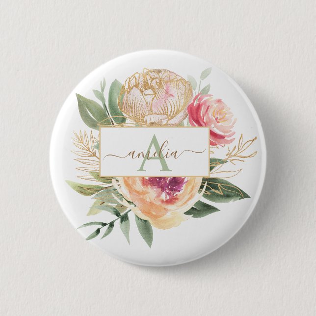 Abzeichen für die Bezeichnung von Peony and Gold F Button (Vorderseite)