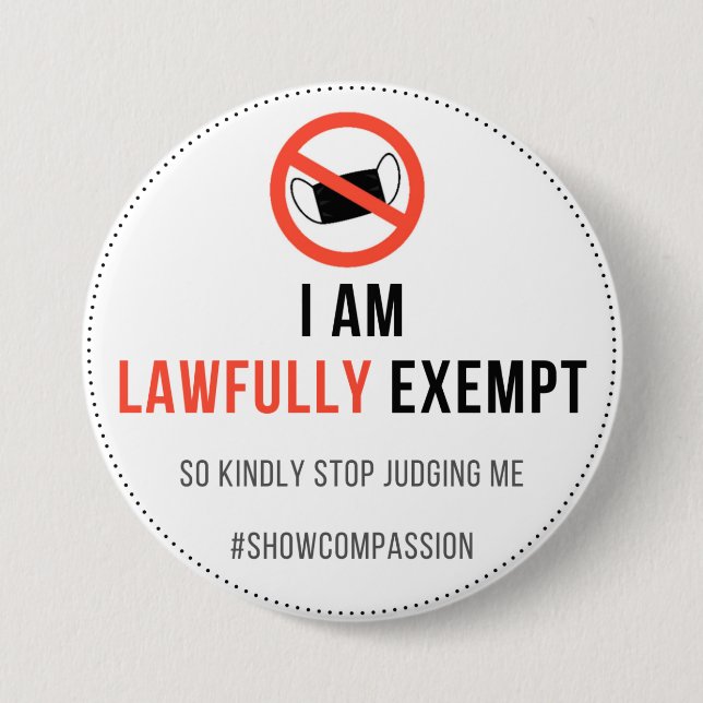 Abzeichen für die Maskenmaske Button (Vorderseite)