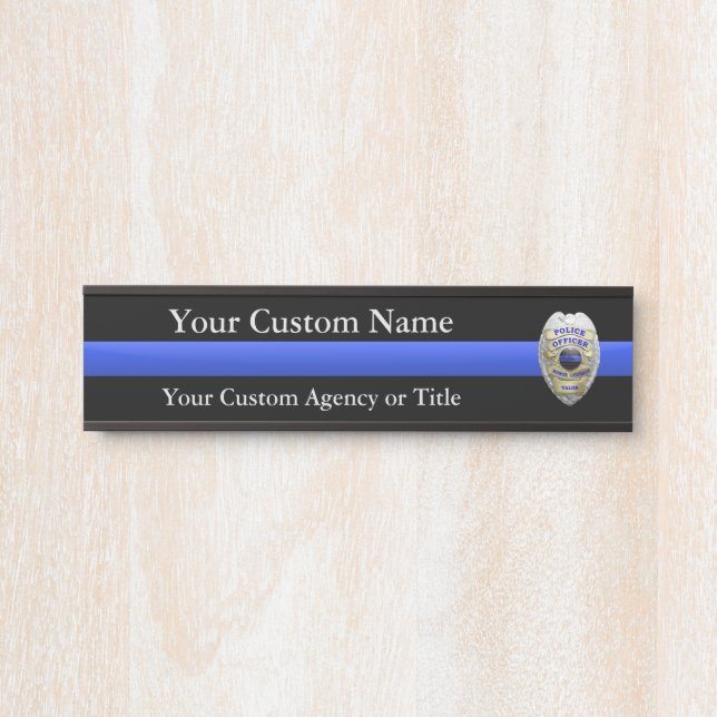 Abzeichen für die Polizei von Thin Blue Line Türschild (Vorderseite )