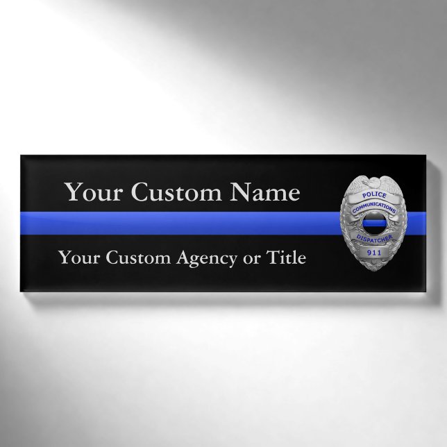 Abzeichen für die Polizeikommunikation in Thin Blu Namenschild (Vorderseite)