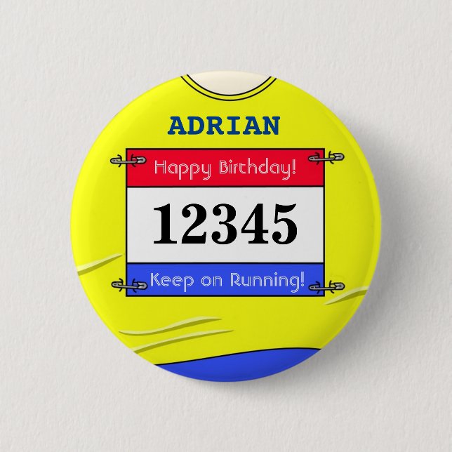 Abzeichen für einen Runner (Gelb) Button (Vorderseite)