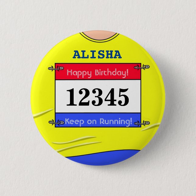 Abzeichen für einen Runner (Gelb) Button (Vorderseite)
