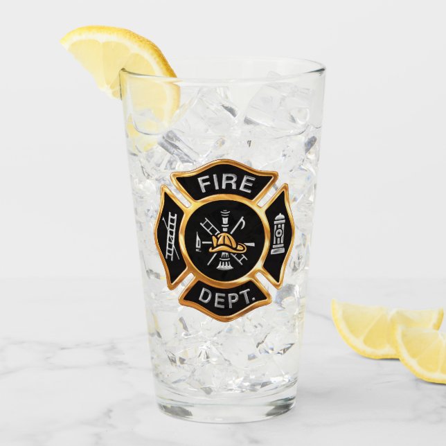 Abzeichen für Feuerwehrfahrzeuge der Goldfeuerwehr Glas (Vorderseite Ice)