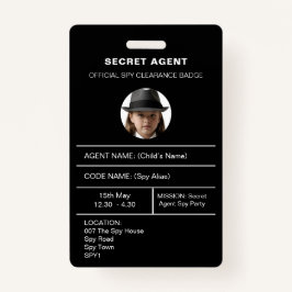 Abzeichen für geheime Agent Spy Party-Identität Ausweis