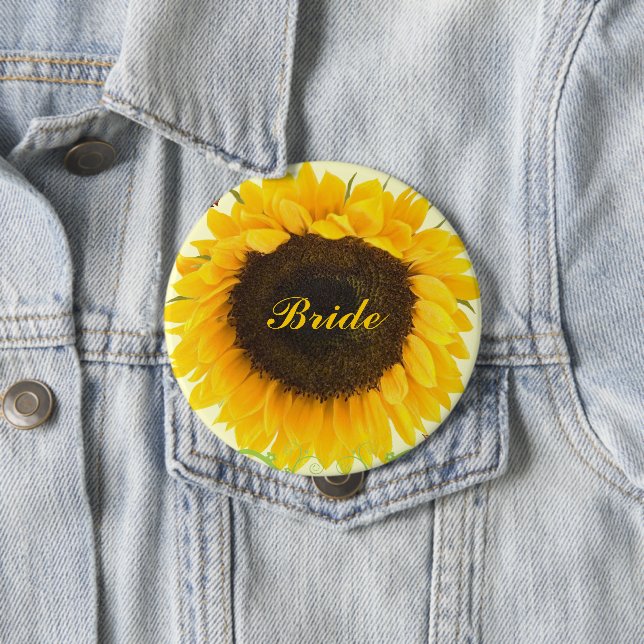 Abzeichen für Hochzeitsfeier mit Sonnenblumen Button (Beispiel)
