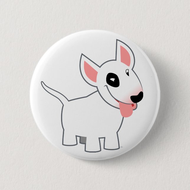 Abzeichen für niedliche Cartoon-Bull-Terrier-Schal Button (Vorderseite)